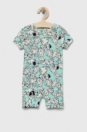 Otroška bombažna pižama GAP x Disney - modra. Otroška pižama iz kolekcije GAP. Model izdelan iz vzorčaste pletenine. Nežen material