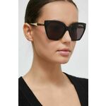 Sončna očala VOGUE ženski, črna barva - črna. Sončna očala iz kolekcije VOGUE. Model s toniranimi stekli in okvirji iz kombinacije umetne snovi in kovine. Ima filter UV 400.