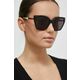 Sončna očala VOGUE ženski, črna barva - črna. Sončna očala iz kolekcije VOGUE. Model s toniranimi stekli in okvirji iz kombinacije umetne snovi in kovine. Ima filter UV 400.