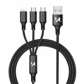MG 3in1 kabel USB - USB-C/ Micro USB / Lightning 2.8A 1.25m