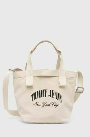 Torbica Tommy Jeans bež barva