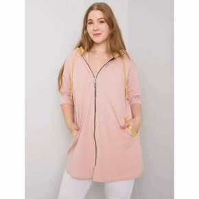 RELEVANCE Ženske plus velikost LOUNES bluza z zadrgo roza RV-BL-6863.59P_377049 Univerzalni