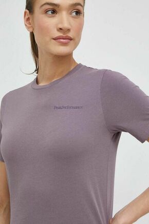 Bombažna kratka majica Peak Performance vijolična barva - vijolična. Kratka majica iz kolekcije Peak Performance. Model izdelan iz enobarvne pletenine. Izjemno udoben material