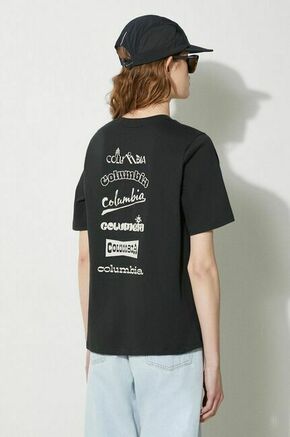 Športna kratka majica Columbia Alpine Way II Graphic črna barva