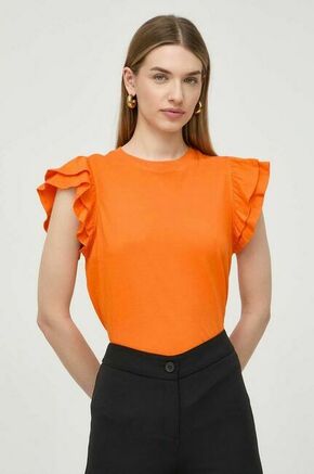 Bombažna kratka majica Silvian Heach oranžna barva - oranžna. Kratka majica iz kolekcije Silvian Heach