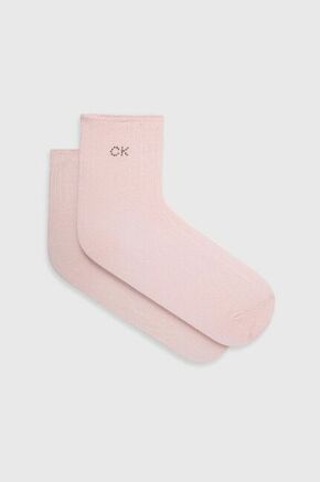 Calvin Klein nogavice - roza. Kratke nogavice iz zbirke Calvin Klein. Model iz elastičnega materiala.
