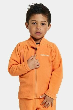 Otroški pulover Didriksons MONTE KIDS FULLZIP oranžna barva - oranžna. Otroški pulover iz kolekcije Didriksons. Model z zapenjanjem na zadrgo