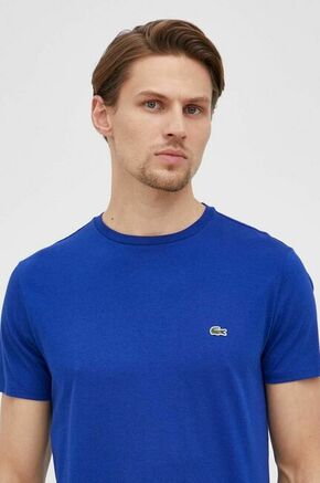 Bombažna kratka majica Lacoste mornarsko modra barva - modra. Kratka majica iz kolekcije Lacoste. Model izdelan iz enobarvne pletenine. Izjemno mehek material.