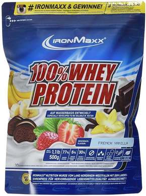 IronMaxx 100% Whey Protein 500g vrečka - Francoska vanilija