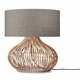 Bež/naravna namizna svetilka s tekstilnim senčnikom (višina 60 cm) Kalahari – Good&amp;Mojo
