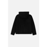 Otroški bombažen pulover Coccodrillo črna barva, s kapuco - črna. Pulover s kapuco iz kolekcije Coccodrillo, izdelan iz elastične pletenine. Model iz izjemno udobne bombažne tkanine.