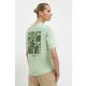 Bombažna kratka majica Columbia ženski, zelena barva - zelena. Kratka majica iz kolekcije Columbia, izdelana iz elastične pletenine. Model iz zračne bombažne tkanine.