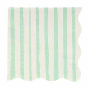 Papirnati prtički v kompletu 16 ks Mint Stripe – Meri Meri