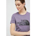 Bombažna kratka majica The North Face vijolična barva - vijolična. Kratka majica iz kolekcije The North Face. Model izdelan iz udobne pletenine.