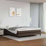 vidaXL Box spring postelja z vzmetnico rjav 160x200 cm umetno usnje