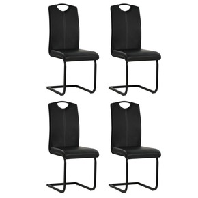 VidaXL Jedilni stoli 4 kosi umetno usnje 43x55x100 cm črne barve