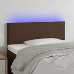 Vidaxl LED posteljno vzglavje rjavo 80x5x78/88 cm umetno usnje