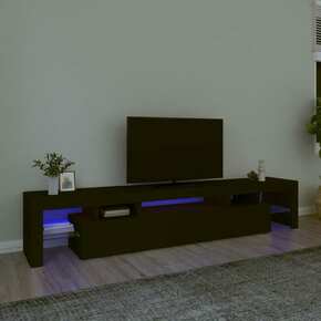 VidaXL TV omarica z LED lučkami črna 215x36
