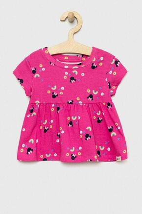 Otroška bombažna kratka majica GAP x Disney roza barva - roza. Otroška kratka majica iz kolekcije GAP. Model izdelan iz tanke