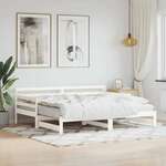 vidaXL Izvlečna dnevna postelja bela 80x200 cm trdna borovina