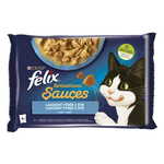 Felix hrana za mačke Sensations Sauces s trsko in sardelami, 12 (4x85 g)