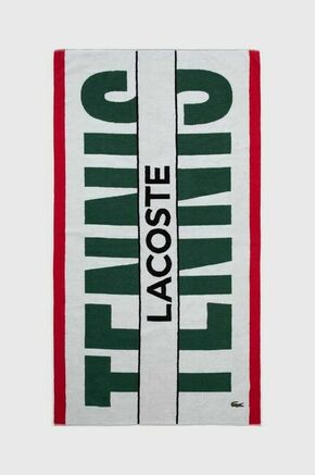 Brisača Lacoste L Court 90 x 160 cm - bela. Brisača iz kolekcije Lacoste. Model izdelan iz bombažne tkanine.