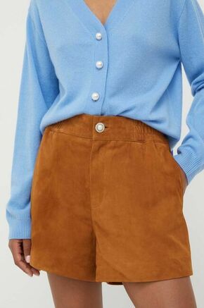 Custommade Usnjene kratke hlače Nida 999589715 Rjava Regular Fit
