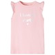 vidaXL Otroška majica s kratkimi rokavi z volančki svetlo roza 140