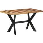 VIDAXL Jedilna miza 140x70x75 cm trden les z medenim zaključkom
