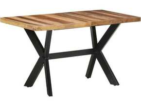 VIDAXL Jedilna miza 140x70x75 cm trden les z medenim zaključkom
