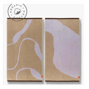 Svetlo vijolične/svetlo rjave brisače iz organskega bombaža v kompletu 2 ks 50x90 cm Nova Arte – Mette Ditmer Denmark