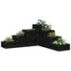 vidaXL Vrtna korita s 4 nadstropji 80,5x79x36 cm črna trdna borovina