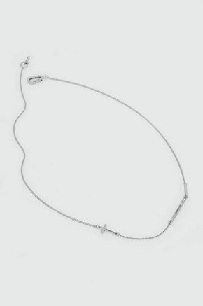 Srebrna ogrlica AllSaints - srebrna. Ogrlica iz kolekcije AllSaints. Model z okrasnim obeskom