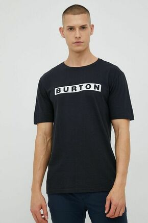 Bombažna kratka majica Burton črna barva - črna. Kratka majica iz kolekcije Burton. Model izdelan iz pletenine s potiskom.