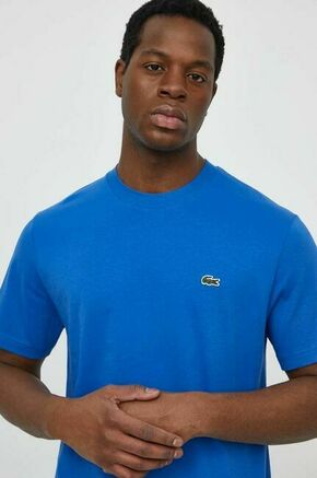Bombažna kratka majica Lacoste moški - modra. Kratka majica iz kolekcije Lacoste