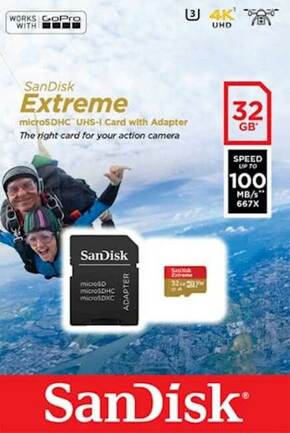 SDHC SANDISK MICRO 32GB EXTREME KAMERA/DRON