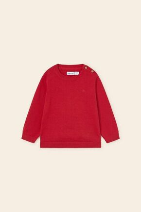 Otroški bombažen pulover Mayoral rdeča barva - rdeča. Otroški Pulover iz kolekcije Mayoral. Model izdelan iz enobarvne pletenine.