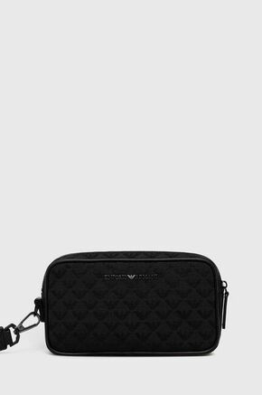 Kozmetična torbica Emporio Armani črna barva - črna. Toaletna torbica iz kolekcije Emporio Armani. Model izdelan iz tekstilnega materiala.