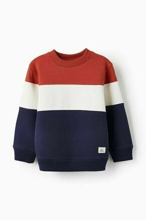 Otroški bombažen pulover zippy - modra. Otroški pulover iz kolekcije zippy. Model izdelan iz vzorčaste pletenine.