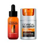 L'Oréal Paris Men Expert Hydra Energetic Vitamin C Shot Serum Set serum za obraz 30 ml + dnevna krema za obraz 50 ml za moške
