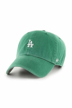 Bombažna kapa s šiltom 47brand MLB Los Angeles Dodgers zelena barva - zelena. Kapa s šiltom iz kolekcije 47brand. Model izdelan iz tkanine z nalepko.
