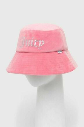 Velur klobuk Juicy Couture roza barva - roza. Klobuk iz kolekcije Juicy Couture. Model z ozkim robom