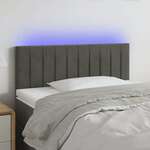 Greatstore LED posteljno vzglavje temno sivo 80x5x78/88 cm žamet