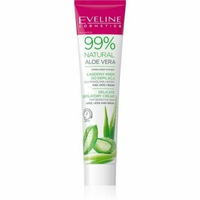 Eveline Cosmetics 99% Natural Aloe Vera pomirjajoča depilacijska krema bikini linija in pazduhe 125 ml