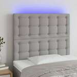shumee LED posteljno vzglavje svetlo sivo 100x5x118/128 cm blago