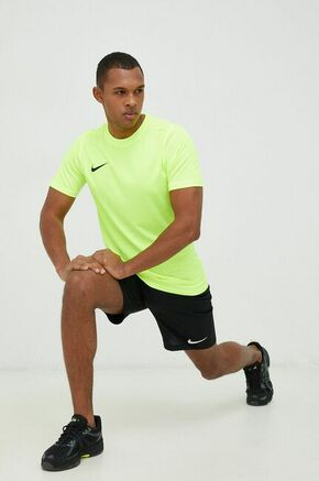 Kratka majica za vadbo Nike zelena barva - rumena. Kratka majica za vadbo iz kolekcije Nike. Model izdelan iz materiala