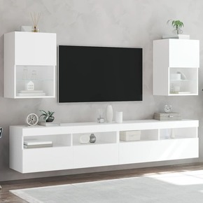 Vidaxl TV omarica z LED lučkami 2 kosa bela 40