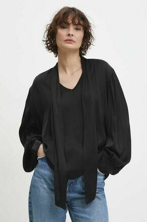 Bluza s svilo Answear Lab črna barva - črna. Bluza iz kolekcije Answear Lab