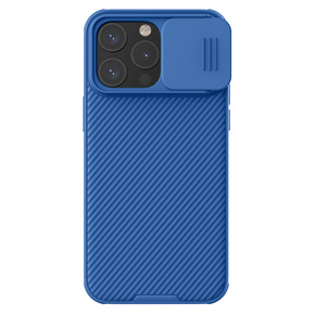 Oklepni magnetni ovitek nillkin camshield pro za iPhone 15 pro max s pokrovom za kamero - modri