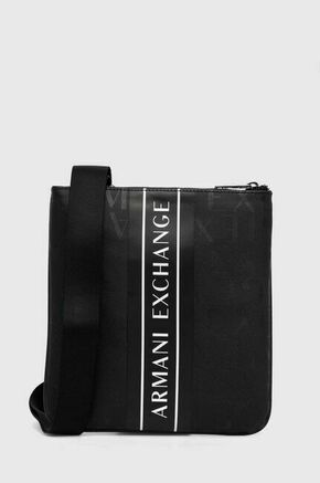 Torbica za okoli pasu Armani Exchange črna barva - črna. Torbica za okoli pasu iz kolekcije Armani Exchange. Model izdelan iz plastike.